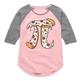 thumbnail image 1 of Instant Message - Pizza Pi - Toddler And Youth Girls Raglan Graphic T-Shirt, 1 of 5