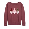 thumbnail image 1 of Instant Message - Plaid Leopard Print Gnomes - Women's French Terry Long Sleeve Pullover, 1 of 5