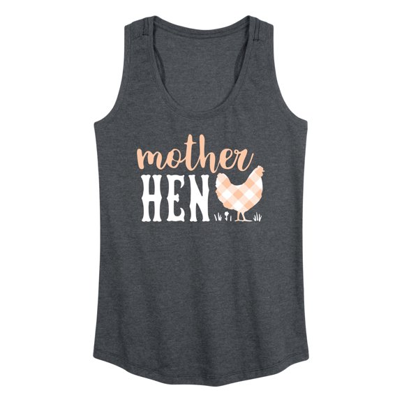 Instant Message - Plaid Mother Hen - Women's Racerback Tank Top