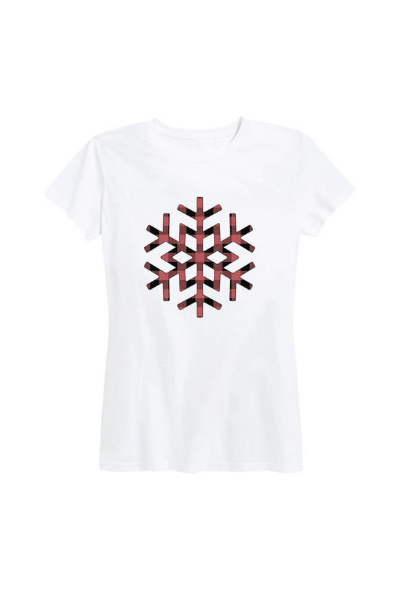 - Plaid Snowflake - Women's Short Sleeve Graphic T-Shirt