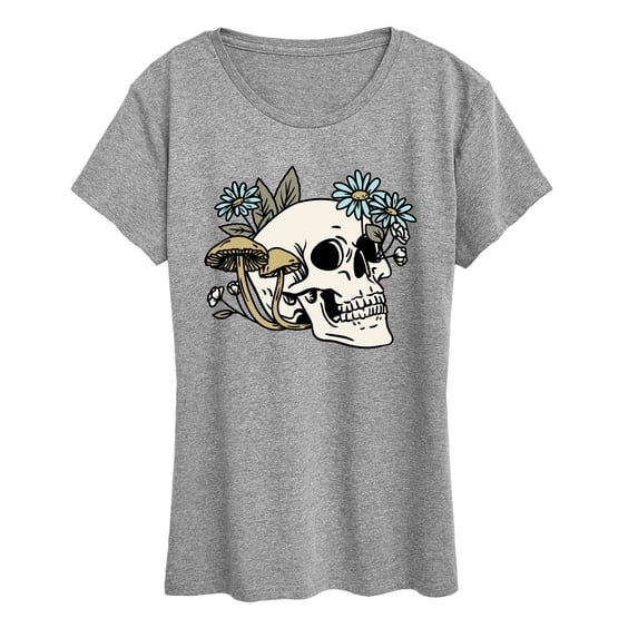 Instant Message - Plant Skull Short Sleeve Graphic T-Shirt