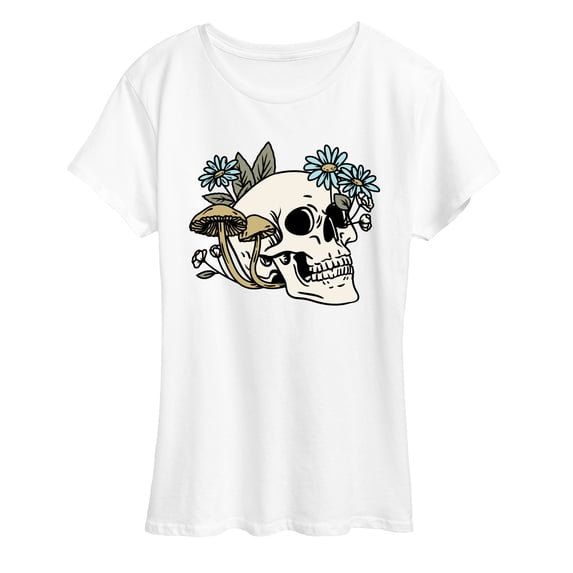 Instant Message - Plant Skull Short Sleeve Graphic T-Shirt