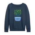 thumbnail image 1 of Instant Message - Plants In Vase - Women's Lightweight French Terry Long Sleeve Shirt, 1 of 5