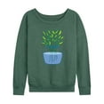 thumbnail image 1 of Instant Message - Plants In Vase - Women's Lightweight French Terry Long Sleeve Shirt, 1 of 5