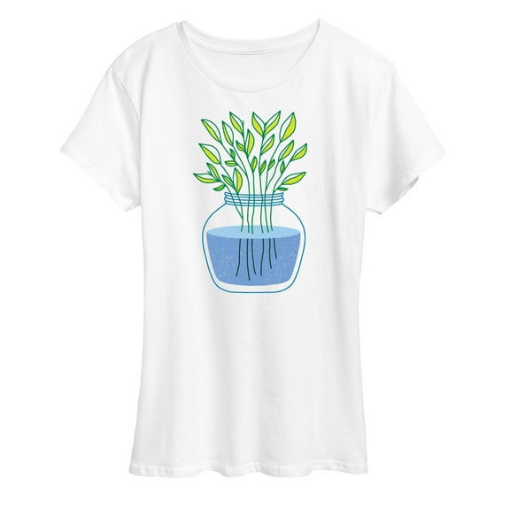 Instant Message - Plants In Vase - Women's Short Sleeve Graphic T-Shirt
