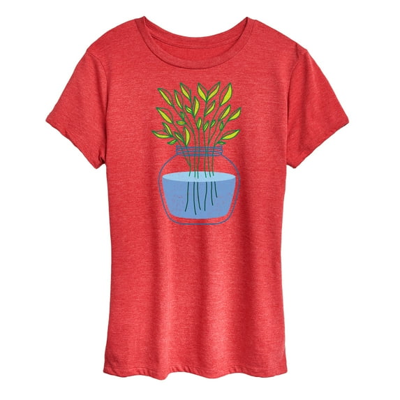 Instant Message - Plants In Vase - Women's Short Sleeve Graphic T-Shirt