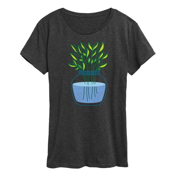 Instant Message - Plants In Vase - Women's Short Sleeve Graphic T-Shirt