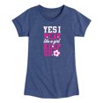 thumbnail image 1 of Instant Message - Play Like a Girl Soccer - Toddler Girls Fitted Short Sleeve T-Shirt, 1 of 4
