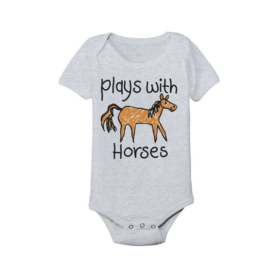 Instant Message - Plays With Horses, Scribble - Infant Baby One Piece