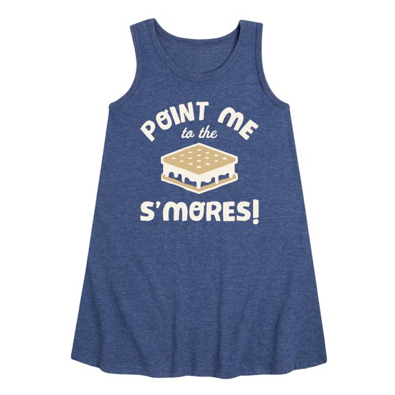 Instant Message - Point Me To The Smores - Toddler & Youth Girls A-line Dress