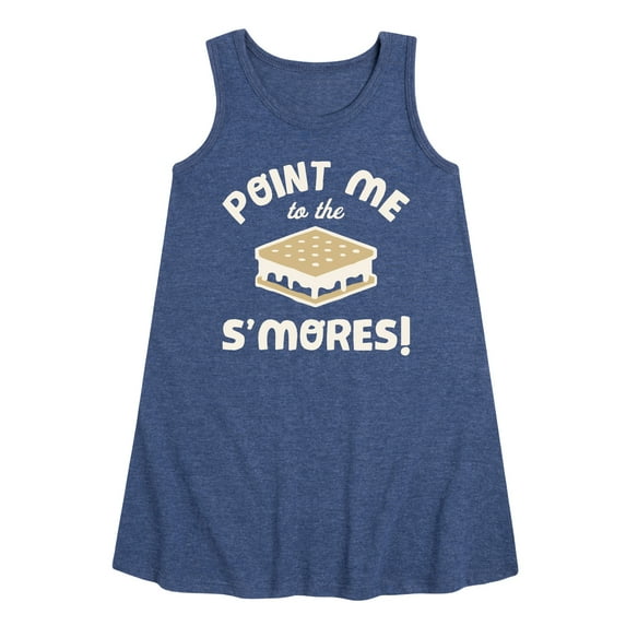 Instant Message - Point Me To The Smores - Toddler & Youth Girls A-line Dress