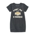 thumbnail image 1 of Instant Message - Point Me To The Smores - Toddler & Youth Girls Fleece Dress, 1 of 5