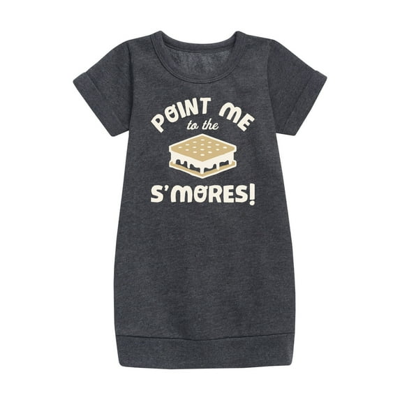 Instant Message - Point Me To The Smores - Toddler & Youth Girls Fleece Dress