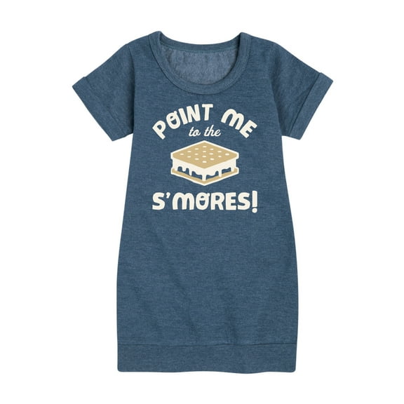 Instant Message - Point Me To The Smores - Toddler & Youth Girls Fleece Dress