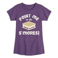 thumbnail image 1 of Instant Message - Point Me To The Smores - Toddler & Youth Girls Short Sleeve Graphic T-Shirt, 1 of 6