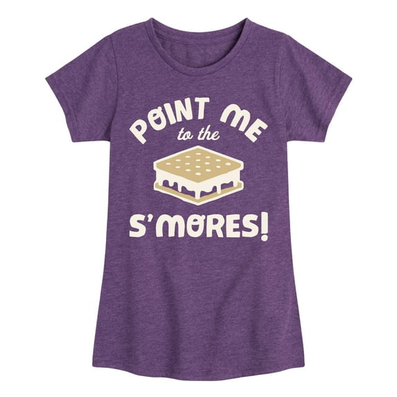 Instant Message - Point Me To The Smores - Toddler & Youth Girls Short Sleeve Graphic T-Shirt