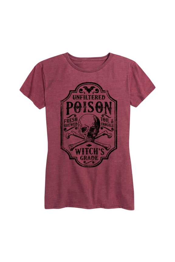 - Poison Label Skull Crossbones - Women's Short Sleeve Graphic T-Shirt