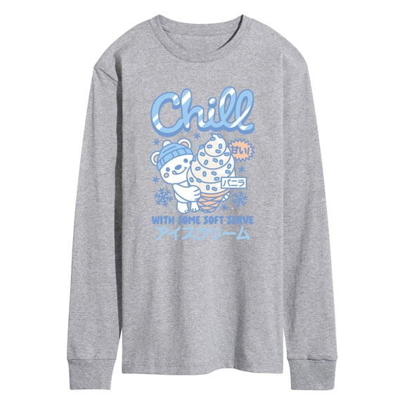 Instant Message - Polar Bear Ice Cream - Men's Long Sleeve Graphic T-Shirt