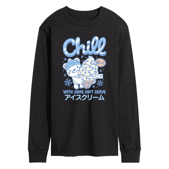 Instant Message - Polar Bear Ice Cream - Men's Long Sleeve Graphic T-Shirt