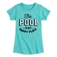 thumbnail image 1 of Instant Message - Pool Happy Place - Youth Girls Fitted Short Sleeve T-Shirt, 1 of 5