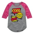 thumbnail image 1 of Instant Message - Pop Art Bubbles - Toddler & Youth Girls Raglan Graphic T-Shirt, 1 of 6