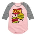 thumbnail image 1 of Instant Message - Pop Art Bubbles - Toddler & Youth Girls Raglan Graphic T-Shirt, 1 of 6