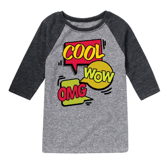 Instant Message - Pop Art Bubbles - Toddler & Youth Raglan Graphic T-Shirt