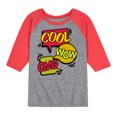 thumbnail image 1 of Instant Message - Pop Art Bubbles - Toddler & Youth Raglan Graphic T-Shirt, 1 of 7