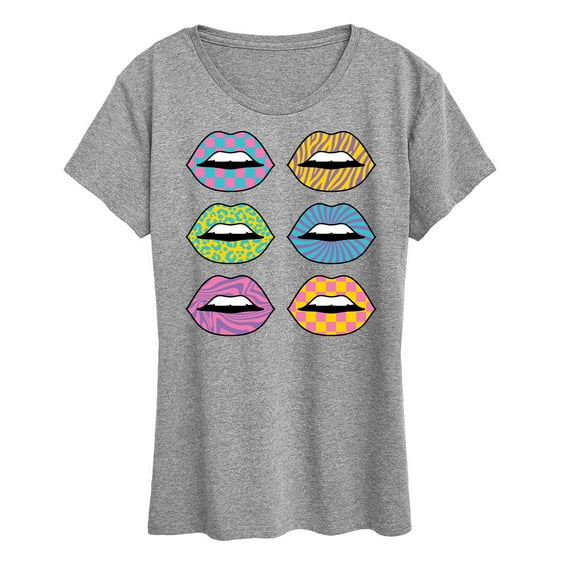 Instant Message - Pop Art Patterned Lips - Women's Short Sleeve Graphic T-Shirt
