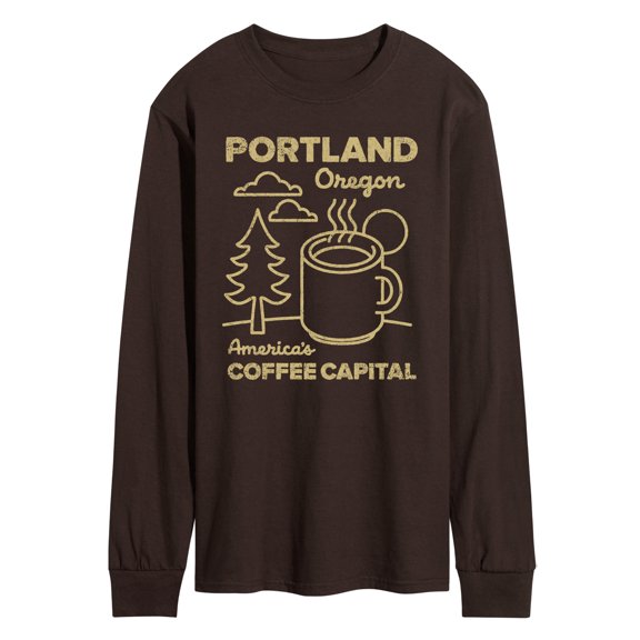 Instant Message - Portland Coffee - Men's Long Sleeve Graphic T-Shirt