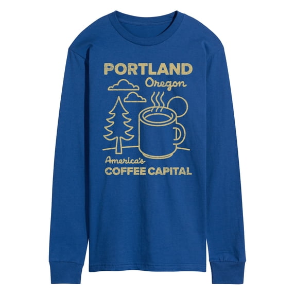 Instant Message - Portland Coffee Long Sleeve Graphic T-Shirt