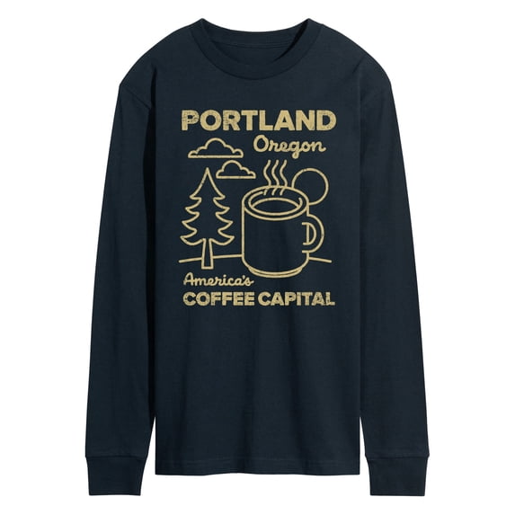 Instant Message - Portland Coffee Long Sleeve Graphic T-Shirt
