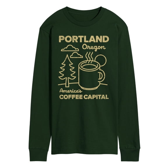 Instant Message - Portland Coffee Long Sleeve Graphic T-Shirt