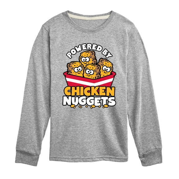 Instant Message - Powered By Chicken Nuggets - Toddler And Youth Long Sleeve Graphic T-Shirt