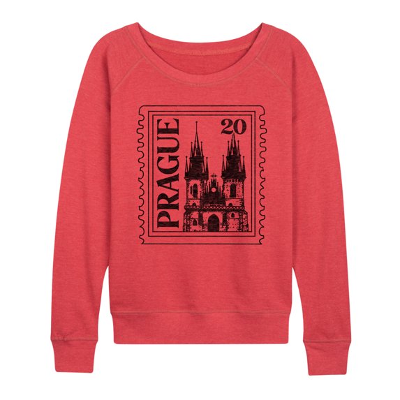 Instant Message - Prague Postage Stamp - Women's Lightweight French Terry Pullover