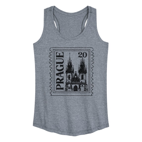 Instant Message - Prague Postage Stamp - Women's Racerback Tank Top