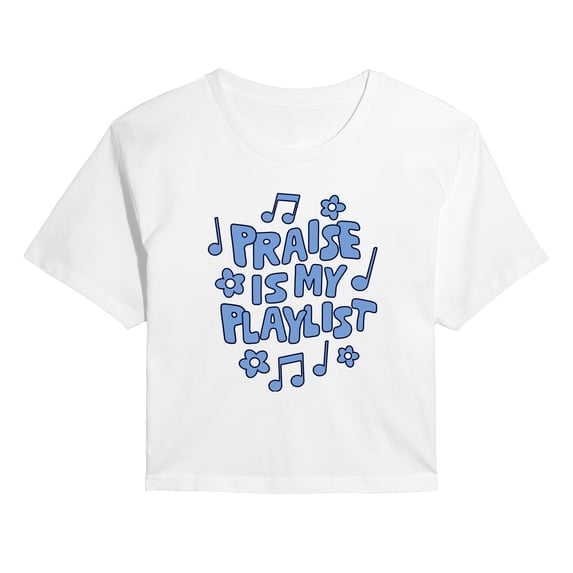 Instant Message - Praise Is My Playlist Cropped Graphic T-Shirt