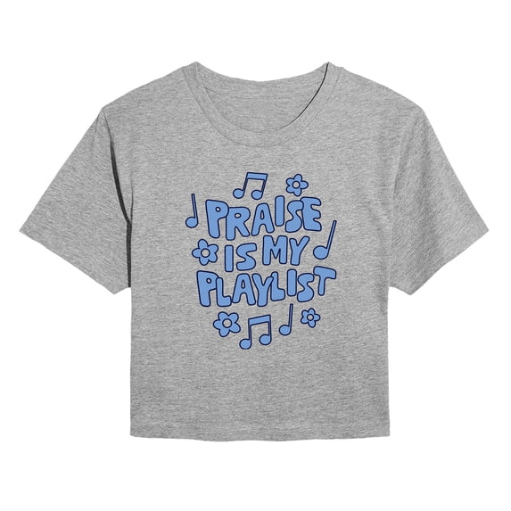 Instant Message - Praise Is My Playlist Cropped Graphic T-Shirt