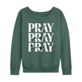 thumbnail image 1 of Instant Message - Pray On It, Pray Over It, Pray Through It - Women's Lightweight French Terry Long Sleeve Shirt, 1 of 6