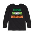 thumbnail image 1 of Instant Message - Prepare For Shenanigans - Kids Long Sleeve Tee, 1 of 5
