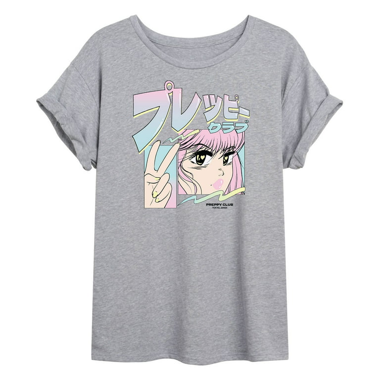 Instant Message - Preppy Club - Juniors Anime Ideal Flowy Muscle T-Shirt