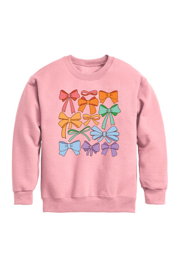 - Pride Coquette Bows - Youth Boys Crew Fleece Sweatshirt