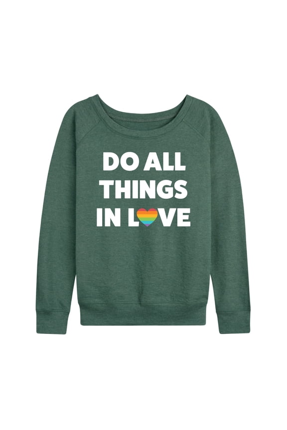 - Pride Lightweight French Terry Wide Neck Long Sleeve Graphic Shirt