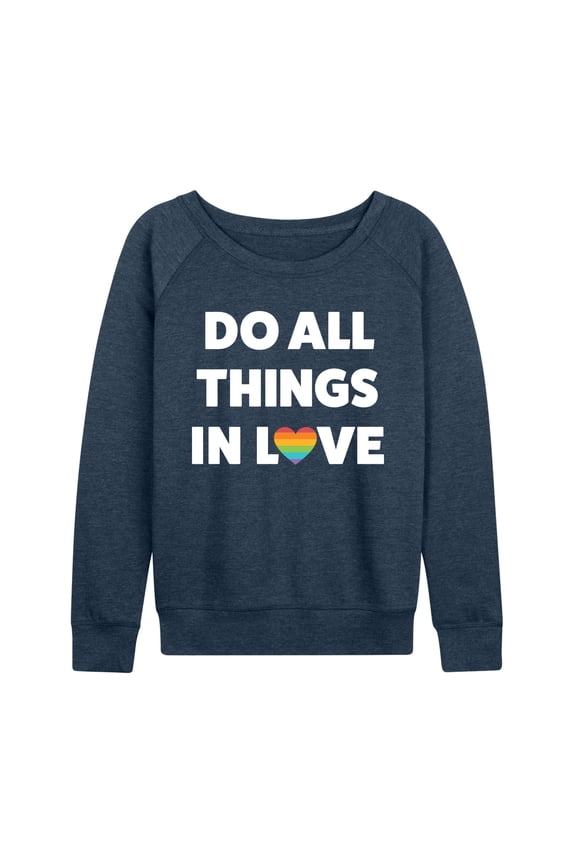 - Pride Lightweight French Terry Wide Neck Long Sleeve Graphic Shirt
