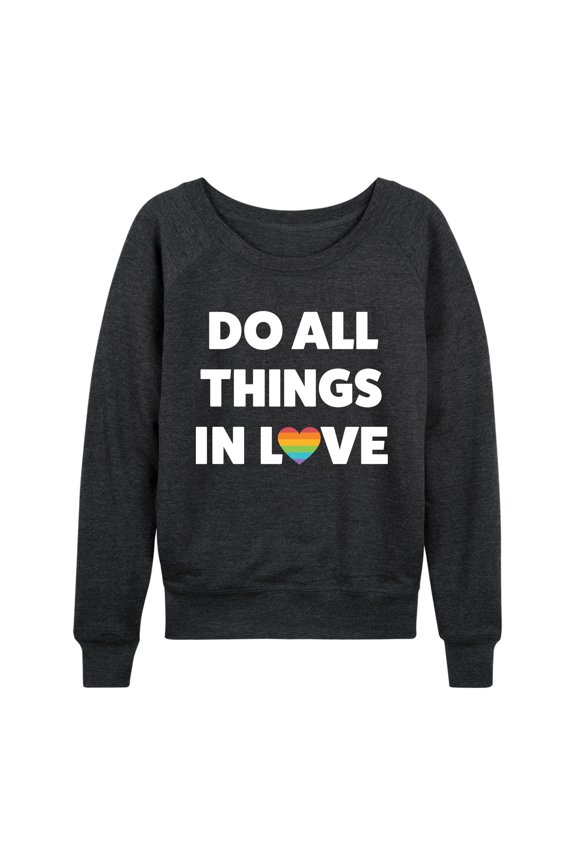 - Pride Lightweight French Terry Wide Neck Long Sleeve Graphic Shirt