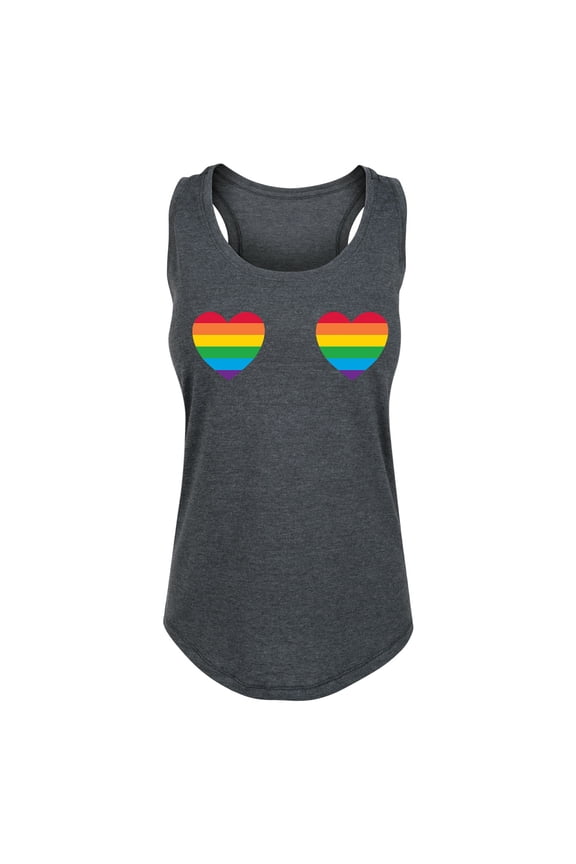 - Pride Hearts Chest Graphic Racerback Tank