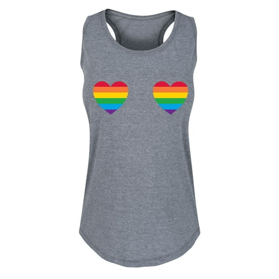 Instant Message - Pride Hearts Chest - Women's Racerback Tank