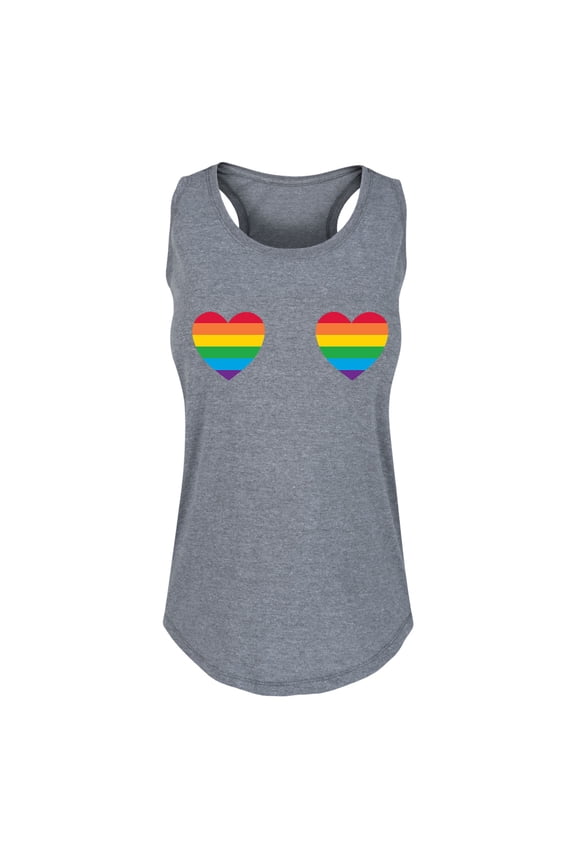 - Pride Hearts Chest Graphic Racerback Tank