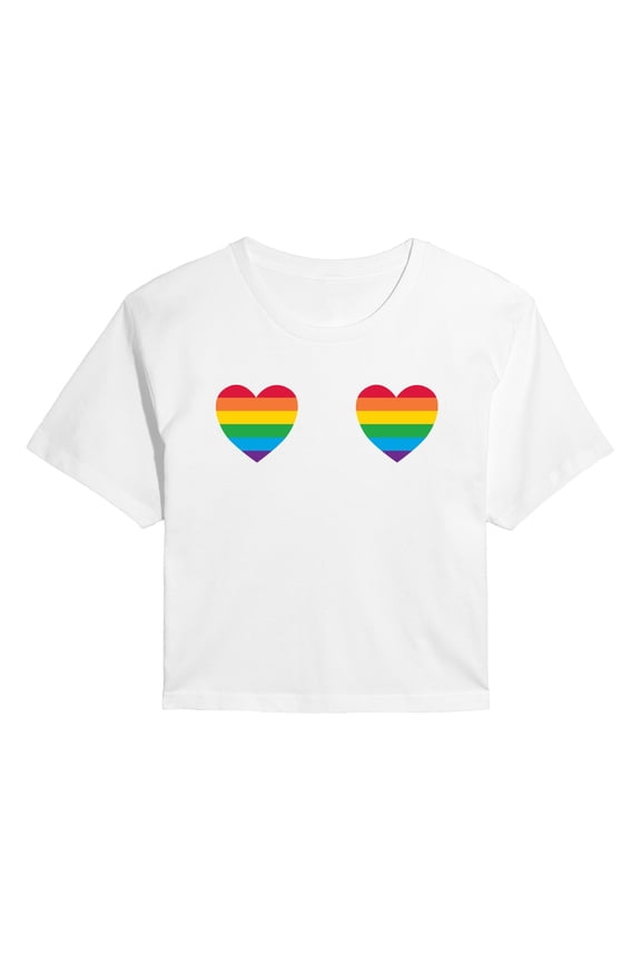- Pride Hearts - Juniors Cropped Graphic T-Shirt