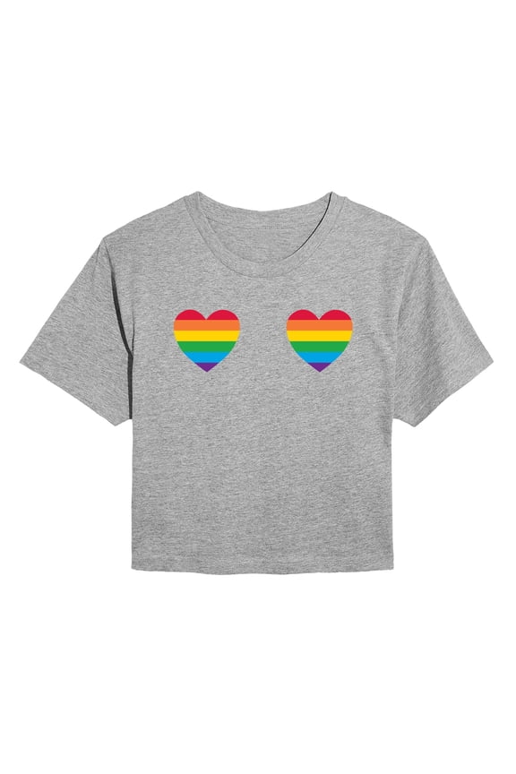 - Pride Hearts - Juniors Cropped Graphic T-Shirt